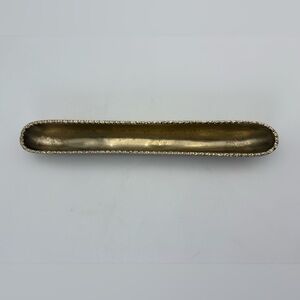 Long Textured Edge Brass Olive Tray - Gold